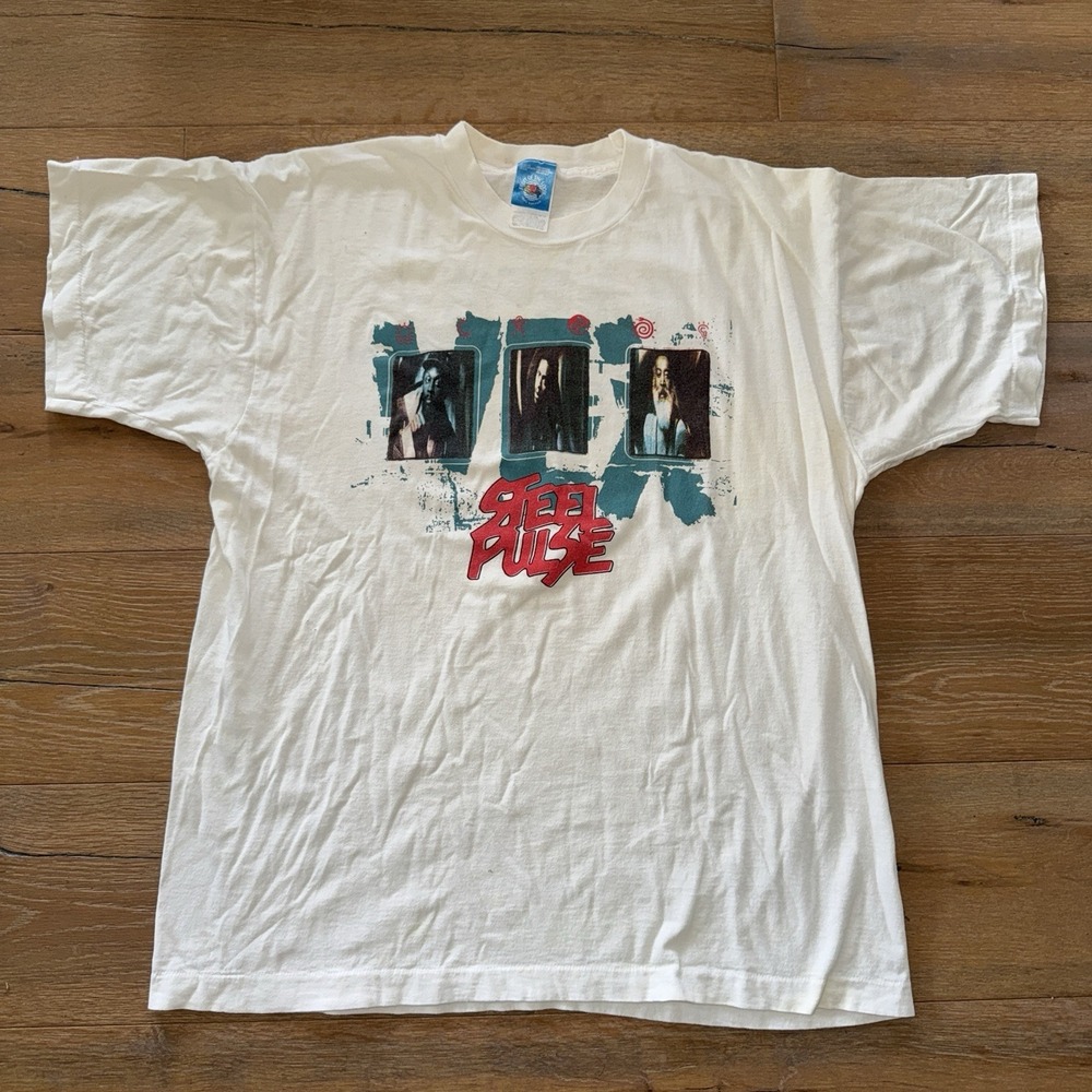 Vintage 80s 90s Steel Pulse Reggae Band Tour Graphic Tee Shirt Sz XL Vex Rare